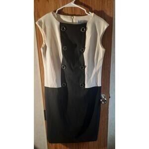 Jessica Howard Petite Colorblock Sheath Dress 10P Lined Office Power Chic